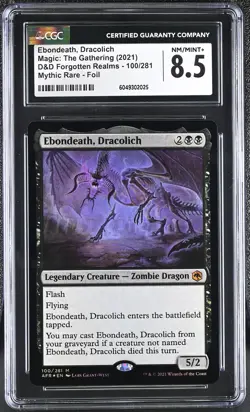 EBONDEATH, DRACOLICH D&D Forgotten Realms Foil Mythic CGC 8.5 MTG EDH [NOS] - Image 1
