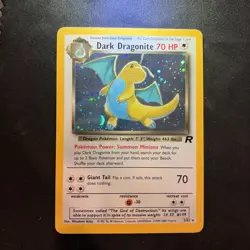 Pokemon TCG Dark Dragonite 5/82 Team Rocket Holo Rare VTG WOTC 2000 SwirlU - Image 1