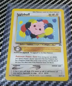 LP Igglybuff 40/75 Neo Discovery Base Original WotC Pokemon Vintage - Image 1