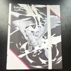 Pokemon Scarlet & Violet White Flare Reshiram 9-Pocket Binder White Black - Image 1