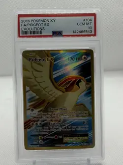 PIDGEOT PSA 10 2016 POKEMON XY EVOLUTIONS #104/108 FULL ART FA RARE 155 - Image 1