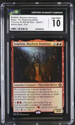 SOLPHIM, MAYHEM DOMINUS Phyrexia One Foil Mythic CGC 10 MTG EDH - Image 1