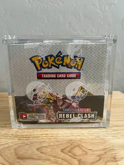 Pokemon TCG Sword & Shield Rebel Clash Booster Box Factory Sealed + Acrylic Case 820650816819 - Image 1