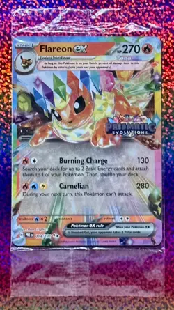 Pokemon Flareon ex 014/131 Holo Surprise Box Promo Stamped Sealed SV:PRE TCGCard - Image 1