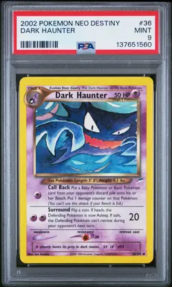 2002 POKEMON NEO DESTINY #36 DARK HAUNTER PSA 9 - Image 1