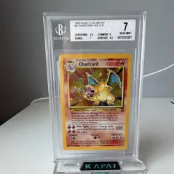 Pokemon Charizard Base Set 2 Holo Rare 004/130 Beckett BGS 2000 Unlimited - Image 1