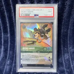 2023 DISNEY LORCANA EN 1-THE FIRST CHAPTER #210 MICKEY MOUSE ENCHANTED PSA 9 - Image 1