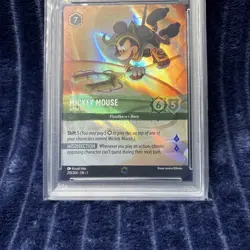 2023 DISNEY LORCANA EN 1-THE FIRST CHAPTER #210 MICKEY MOUSE ENCHANTED PSA 9 - Image 3