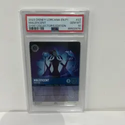2023 Disney Lorcana D100 Collectors Edition Maleficent Uninvited PSA 10 Gem Mint - Image 1