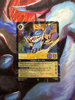 2026 Disney Lorcana Festival Of The Arts Stitch Rock Star Promo Card EPCOT WORLD - Image 1