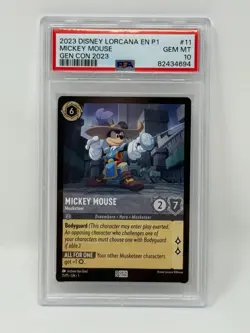 2023 Disney Lorcana EN P1 #11 Mickey Mouse GEN CON 2023 PSA 10 - Image 1