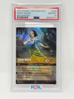 2023 Disney Lorcana EN 2 #206 SNOW WHITE Echanted PSA 10 - Image 1
