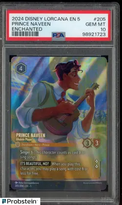 2024 Disney Lorcana EN 5 Enchanted #205 Prince Naveen PSA 10 GEM MINT - Image 1