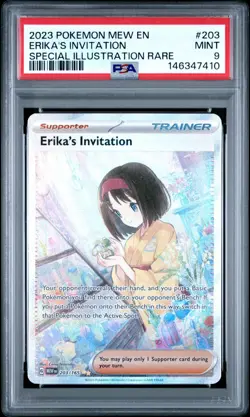 2023 Pokemon Mew EN Erika's Invitation Special Illustration Rare MT PSA 9 #203 - Image 1