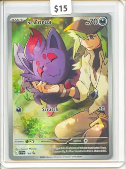 2025 Pokemon SVP N’s Zorua Full Art Holo #189/EN English NM - Image 1