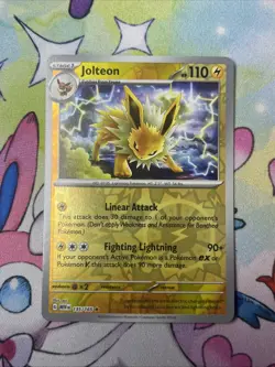 Pokemon TCG Jolteon Scarlet & Violet - 151 135/165 Reverse Holo Rare NM - Image 1