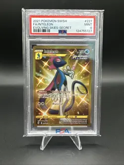 PSA 9 Mint 2021 Pokemon FA/Inteleon 227/203 Evolving Skies-Secret - Image 1