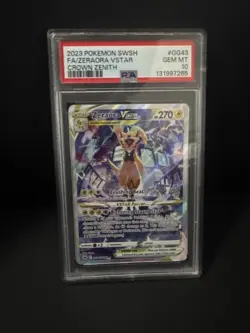 2023 POKEMON SWORD & SHIELD CROWN ZENITH #GG43 FULL ART/ZERAORA VSTAR PSA 10 - Image 1