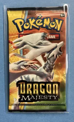 Pokemon TCG 2018 Sun & Moon Dragon Majesty Booster Pack Sealed Reshiram Art - Image 1