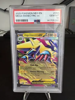 Pokemon TCG Mega Manectric ex 050/132 Double Rare Holo PSA 10 - Image 1