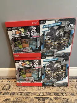Pokemon Black Bolt + Poster Collection Sams Club Bundles x2 - Image 1