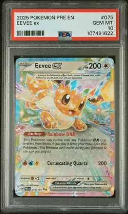 2025 Pokemon Prismatic Evolutions Eevee ex PSA 10 #075 - Image 1