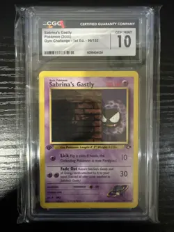 CGC 10 GEM MINT Sabrina's Gastly Gym Challenge 1st Edition 96/132 Pokemon Card - Image 1