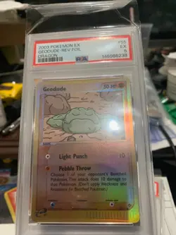 1 OF 7 GEODUDE (REVERSE holo-foil) PSA 5 - Pokemon Card - Dragon 55/97 - EX - Image 3