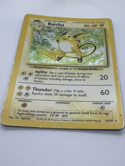 Pokemon TCG Raichu Holo Rare Card Base Set, 14/102, Unlimited MP - Image 3