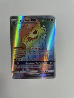 Lycanroc GX 155/147 Burning Shadows Rainbow Secret Rare Pokemon Card NM/LP - Image 1
