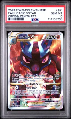 Pokemon Card Lucario VSTAR SWSH291 Promo Crown Zenith PSA 10 Fire One Owner - Image 1