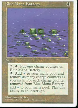 MAGIC THE GATHERING 4TH EDITION ARTIFACT BLUE MANA BATTERY lp - Image 1