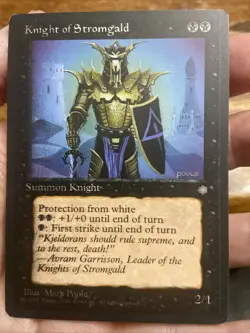 Knight of Stromgald MTG Misprint Black Ink Smear - Image 1
