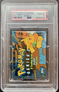 Pokemon Topps TV Animation Series 2 Booster Pack Ash Pikachu PSA 10 GEM MINT - Image 1