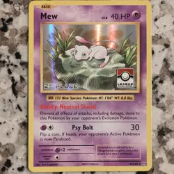 Pokemon Mew 053/108 League Challenge 3rd Place Promo Holo Card 2016 - Image 1