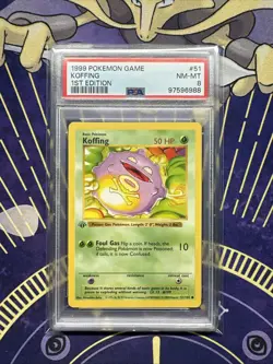PSA 8- Pokemon KOFFING - 1st First EDITION Shadowless Base Set - 51/102 - Image 1