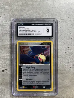 Pokemon Card Murkrow Rev Holo CGC 9 Mint, EX Unseen Forces 30/115, 2005 (1) - Image 1