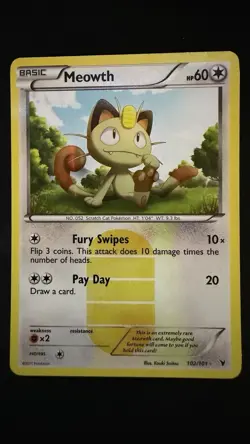 Pokemon Meowth 102/101 Noble Victories Black & White - Image 1