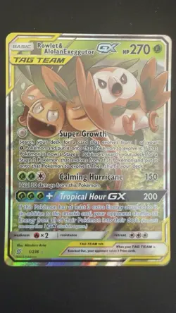 Pokemon Rowlet & Alolan Exeggutor GX 1/236 SM Unified Minds Tag Team - Image 1