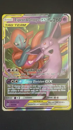 Pokemon Espeon & Deoxys GX 72/236 SM Unified Minds Tag Team - Image 1