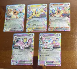 Pokemon Lot of 5 STAMPED Eeveelutions Prismatic Evolutions Surprise Box NM/M - Image 1