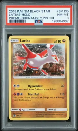2018 POKEMON SM BLACK STAR PROMO LATIAS #SM135 PSA 8 NM #128884907 - Image 1