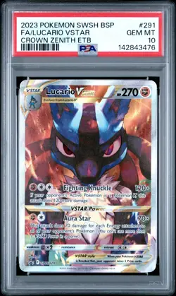 PSA 10 LUCARIO VSTAR SWSH291 BLACK STAR PROMO CROWN ZENITH ETB POKEMON 😍 - Image 1
