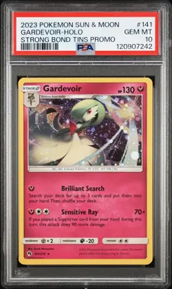 Gardevoir PSA 10 Cosmos Holo Lost Thunder 141/214 Strong Bond Tins Pokemon Card - Image 1