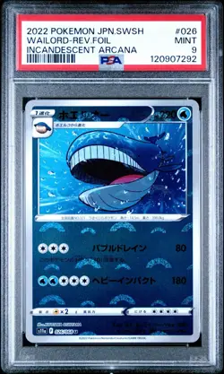 Wailord - PSA 9 - Incandescent Arcana s11a 026/068 Reverse Holo Pokemon Card - Image 1