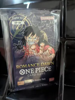 One Piece OP01 Romance Dawn Booster Pack Pre-Errata Blue Bottom English PSA 10 - Image 1