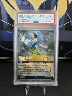 Disney Lorcana Snow White Well Wisher 206/204 Enchanted PSA 10 GEM MINT - Image 1