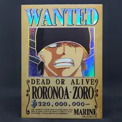 One Piece Roranoa Zoro Wanted Bounty Poster Card Holo Foil WR-ZORO-02 Marine - Image 2