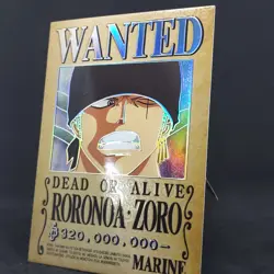 One Piece Roranoa Zoro Wanted Bounty Poster Card Holo Foil WR-ZORO-02 Marine - Image 3