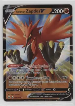 Galarian Zapdos V Pokemon Sword & Shield Chilling Reign #080 - Image 1